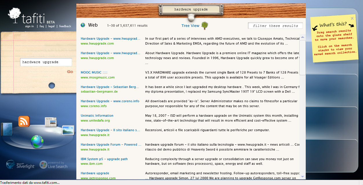 Microsoft Tafiti Silverlight Search Engine (2007)